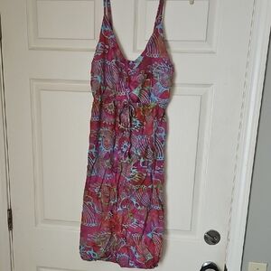 EARTHBOUND Pink and Blue Patterned Dress